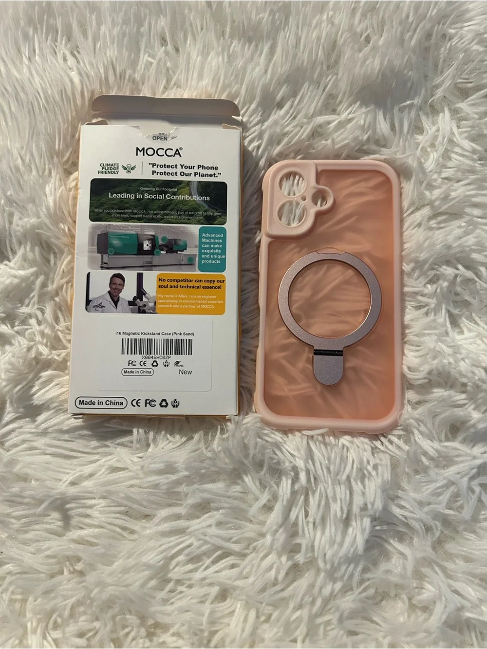 Pink Magnetic Ring Phone Case with Kickstand - Compatible iPhone 16